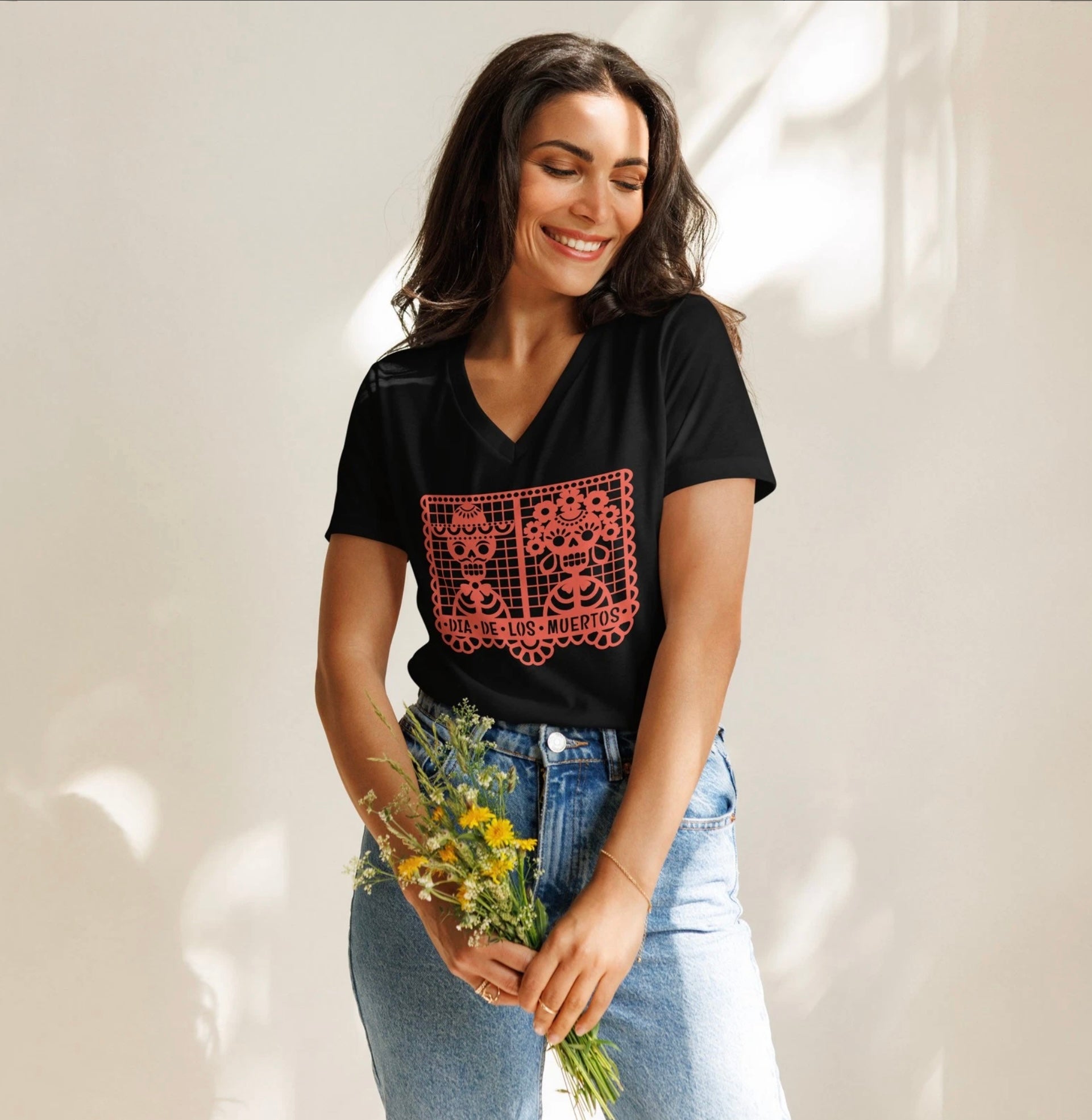 Dia de Los Muertos Women’s relaxed v-neck t-shirt